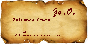Zsivanov Ormos névjegykártya